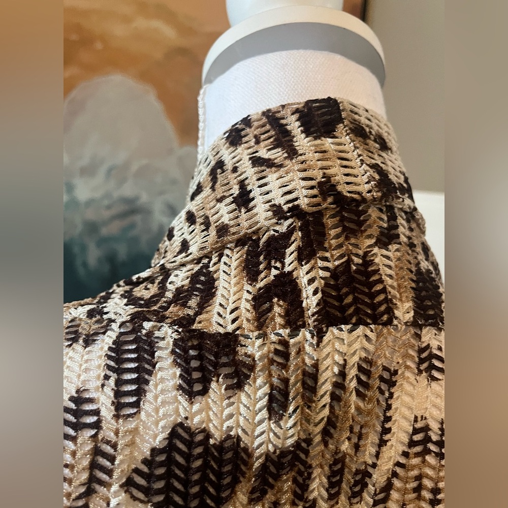 🖤 Chico’s Travelers Animal Print Open Front Cardigan Size 2 Large (L 12) 🐆 - Picture 7 of 9
